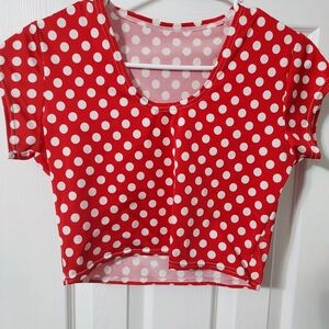 Red Polka Dot Women's Top